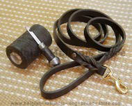 Leather Braided Obedience Lead for BELGIAN MALINOIS walking and