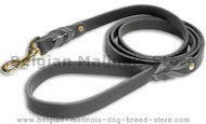Belgian Malinois Leather Dog Leash Double Braided 3/4 Inch
