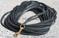 Long leather dog leash & snap hook for pulling,tracking,taining