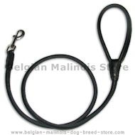 Rolled Leather Dog Leash for Belgian Malinois