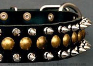 Studded Latigo Leather Dog Collar for Belgian Malinois