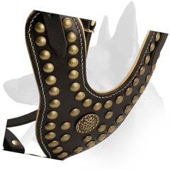Decorated Malinois Leather Harness