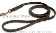 K9 Leather Dog Leash 1/2" wide for Belgian Malinois