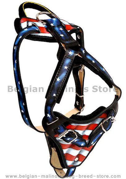 American Flag Dog Harness-USA pride Harness for Belgian Malinois