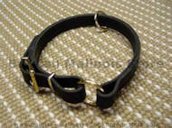 Leather choke dog collar made of double layer of leather