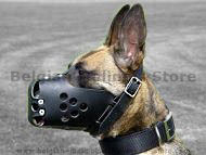 Leather dog muzzle no barking perfect for Malinois