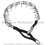 Dog pinch collar with nylon loop and quick release buckle 25''