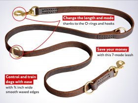 Multi Functional Belgian Malinois Leather Leash Perfect For Training