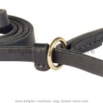 Handcrafted leather dog leash width 1/2 inch with solid brass_1
