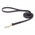 Black Biothane Belgian Malinois Leash for Walking, Tracking_2