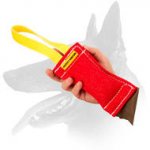 Belgian Malinois French Linen bite tug - 2 1/3 inch x 8 inch (6cm x 20 cm) with handle