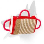 "Biting-Jaws" Training Belgian Malinois Pillow with Jute Cover