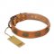 "Magic Amulet" FDT Artisan Tan Leather Belgian Malinois Collar with Oval Studs