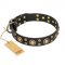'Baroque Chic' FDT Artisan Studded Black Leather Belgian Malinois Dog Collar