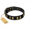 "Glorious Night" FDT Artisan Decorated Black Leather Belgian Malinois Collar