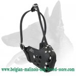 \'No Barking\' Belgian Malinois Leather Training Police Muzzle_1