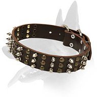 Cool Spiked and Studded Leather Collar for Belgian Malinois