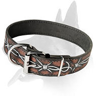 Stylish Painted Leather Collar for Belgian Malinois