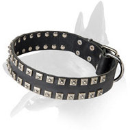 Elegant Leather Collar With Extravagant Cones