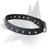 Stylish Leather Colllar With One Row Of Spikes