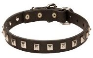Fashionable Leather Collar With Nickel Cones