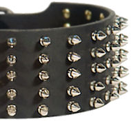Marvellous Leather Collar With Spikes