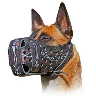 Comfy Leather Muzzle for Belgian Malinois Comfy Leather Muzzle for Belgian Malinois