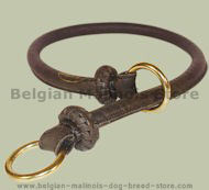 Rolled Leather/Choke Dog Collar 1/4 inch for Belgian Malinois