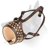 Nappa Padded Leather Muzzle for Belgian Malinois Nappa Padded Leather Muzzle for Belgian Malinois