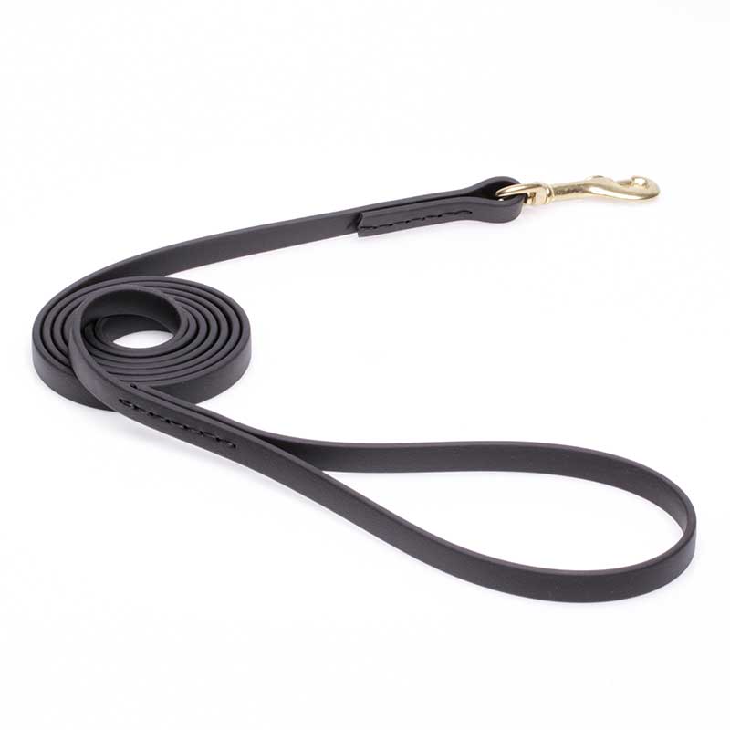 Black Biothane Belgian Malinois Leash for Walking, Tracking