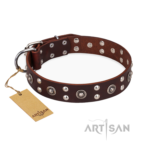 Comfy wearing easy wearing dog collar with strong traditional buckle