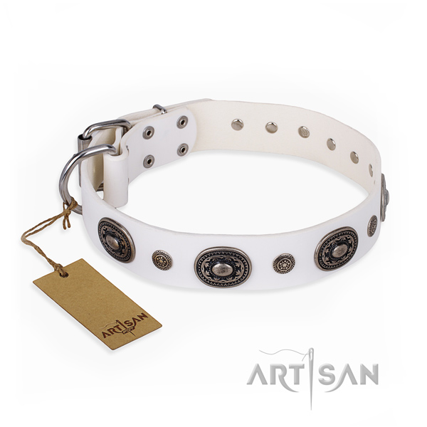 Best quality full grain leather collar handmade for your doggie