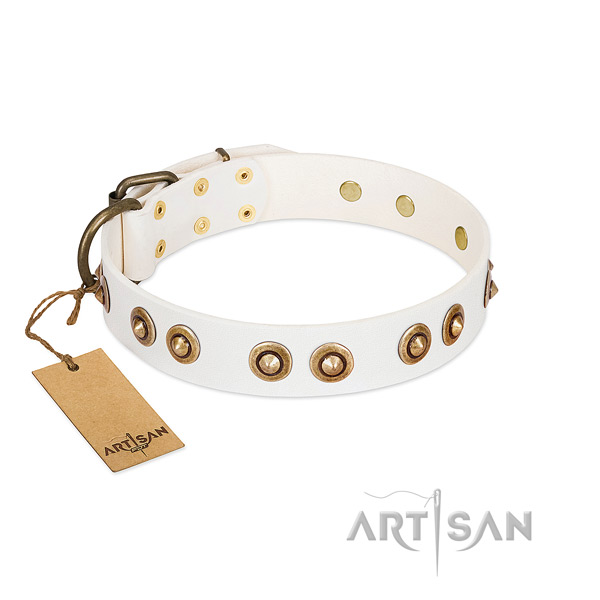 Inimitable full grain natural leather collar for your canine