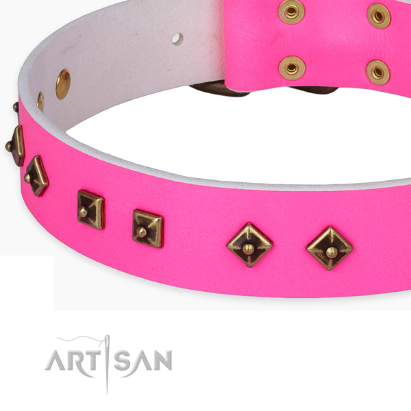 Easy to adjust full grain natural leather collar for your lovely dog