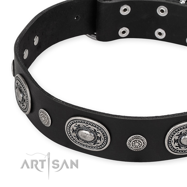 Top notch full grain leather dog collar made for your lovely pet
