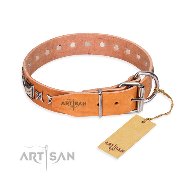 Best quality studded dog collar of genuine leather