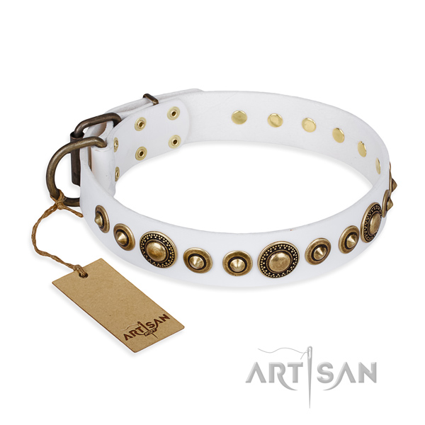Best quality full grain leather collar handcrafted for your dog