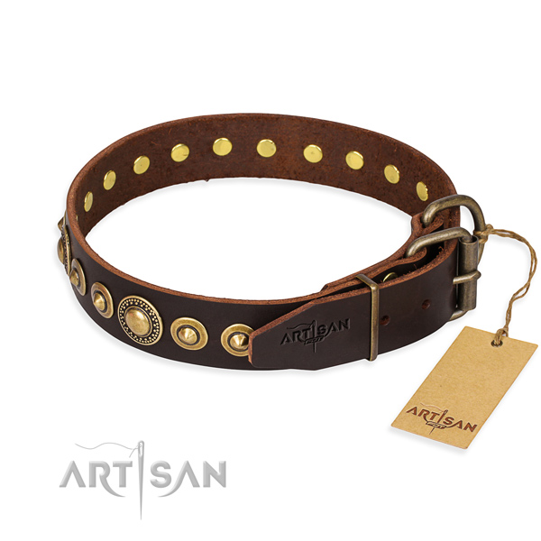 Best quality full grain genuine leather dog collar handcrafted for handy use