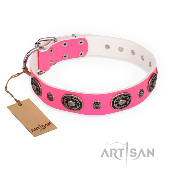 High quality leather dog collar crafted for comfortable wearing