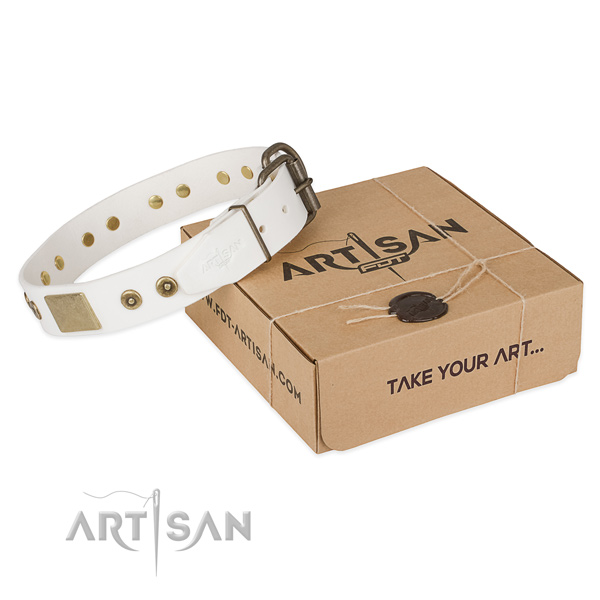Designer full grain genuine leather collar for your impressive pet