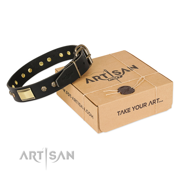 Handcrafted leather collar for your lovely pet