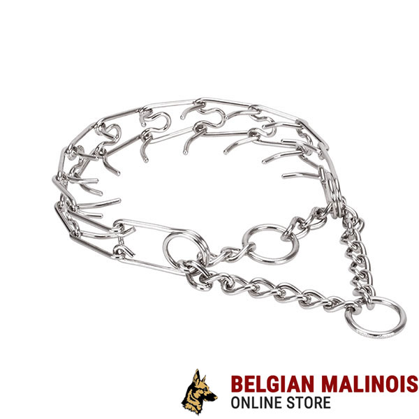 Pinch collar of corrosion-proof stainless steel for poorly behaved dogs