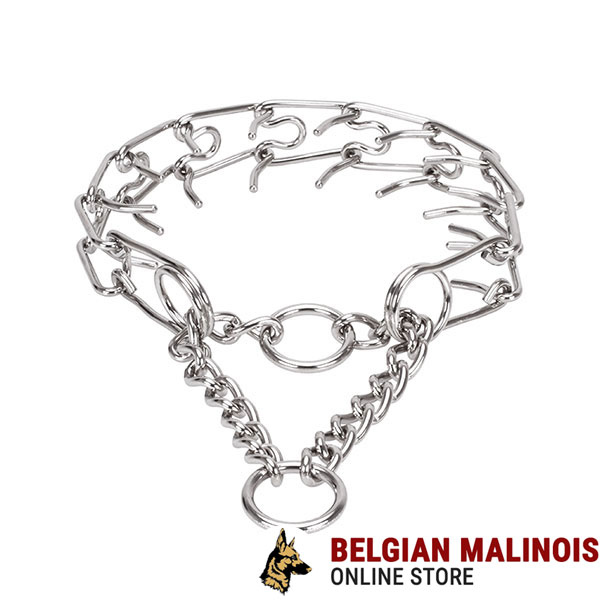 Strong stainless steel dog pinch collar with corrosion proof removable links