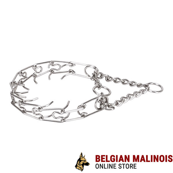 Strong stainless steel O-ring for leash attachment on pinch collar
