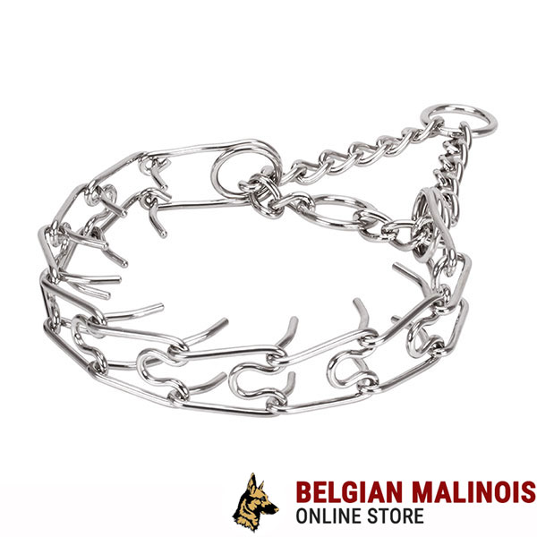 Reliable stainless steel dog prong collar for large pets