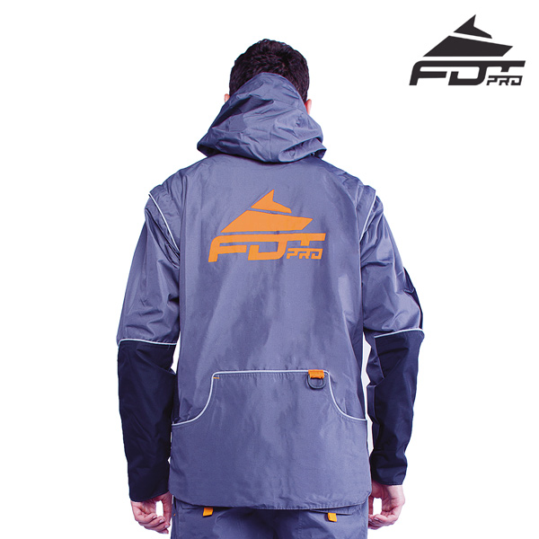 FDT Pro Dog Training Jacket of Grey Color with Comfy Side Pockets