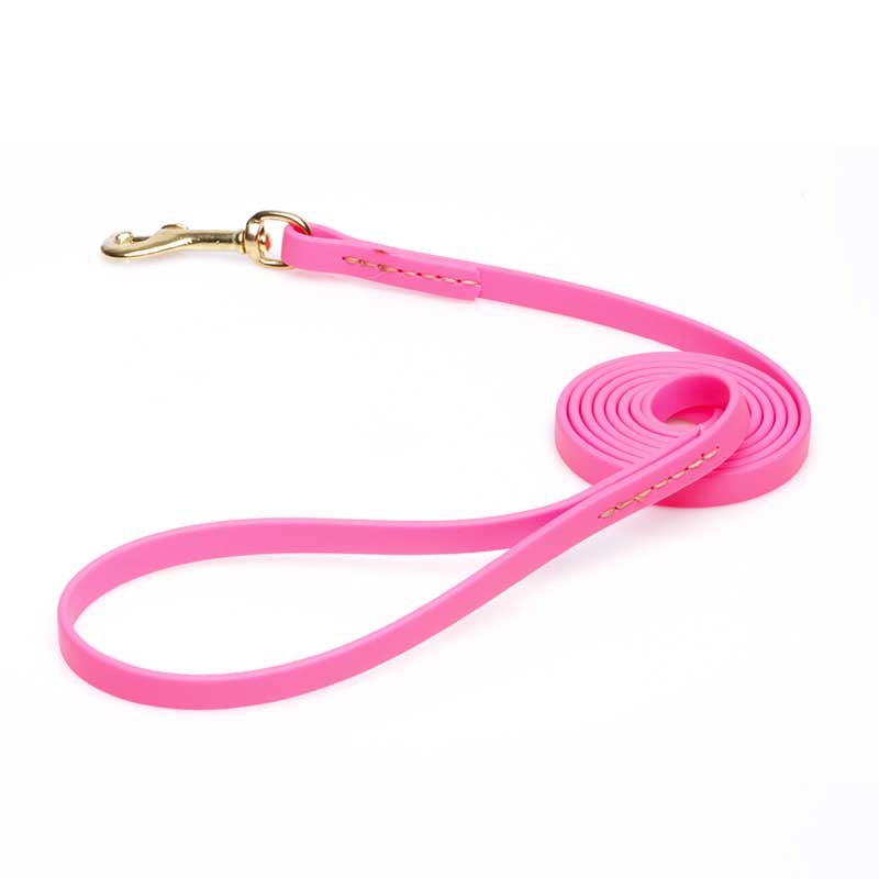 Waterproof Pink Biothane Dog Leash for Walking, Tracking - Click Image to Close