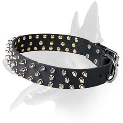 Exclusively Decorated Malinois Leather Collar 