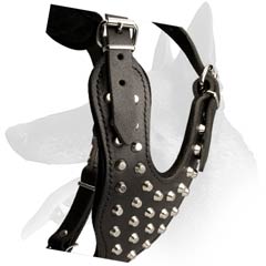 Adjustable Belgian Malinois Leather Dog Harness