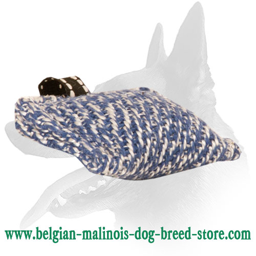 New Belgian Malinois French Linen Pocket-Size Bite Tug with Small Loop